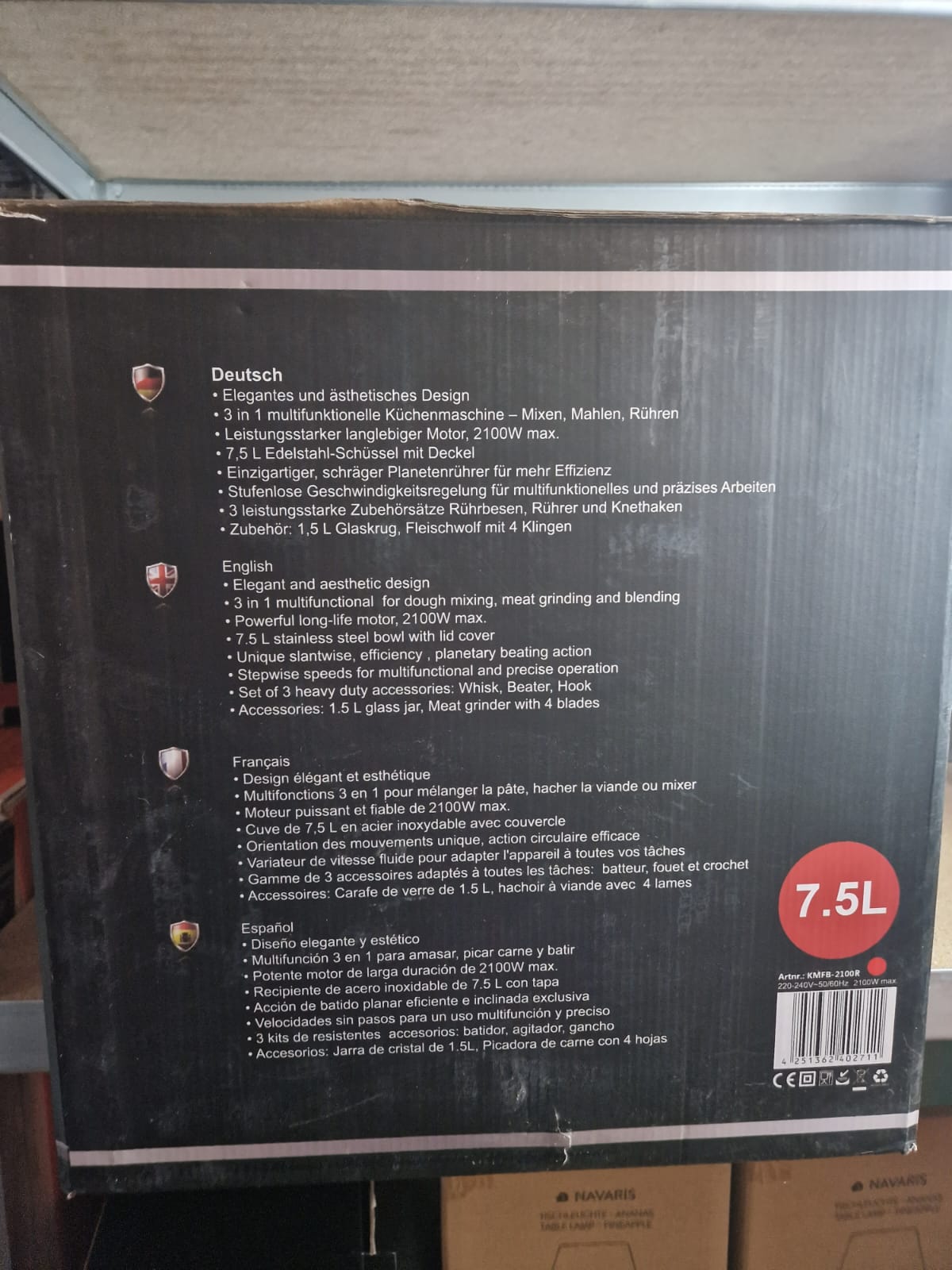 DMS 3in 1 Küchenmaschine 7,5L 2100W