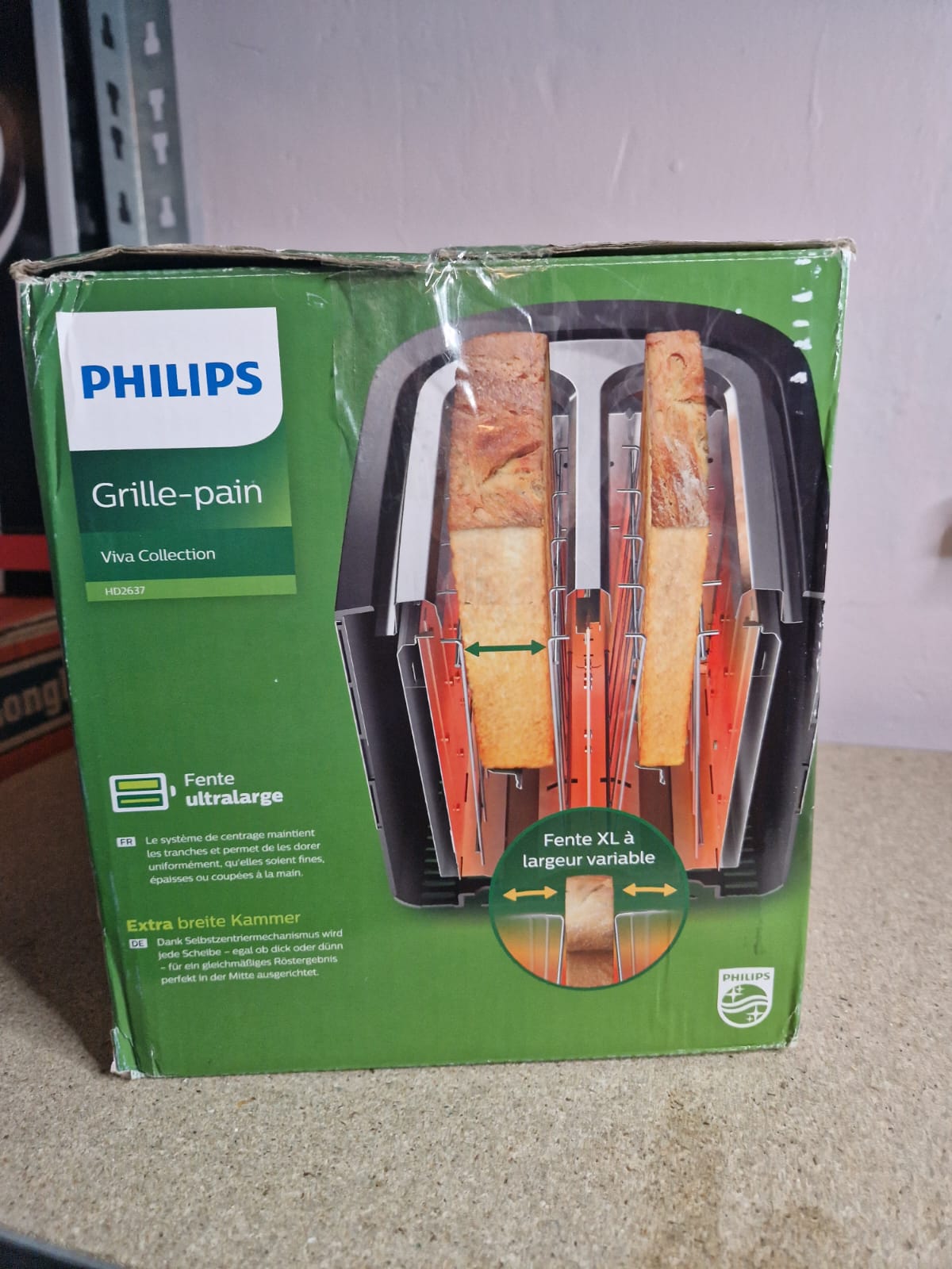 Philips Toaster 7 Stufen Auftaufunktion Abschaltautomatik 950W