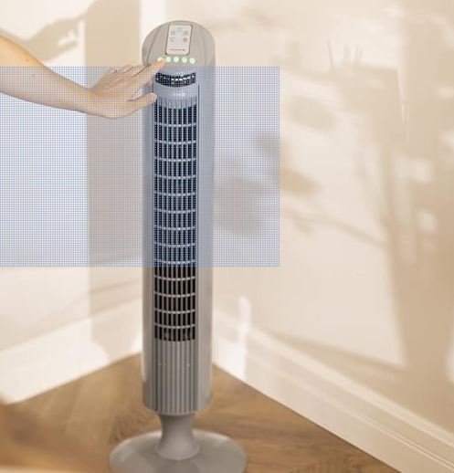 IKOHS Turmventilator 70 Oszillation Timer 50W Grau/ Schwarz/ Weiß