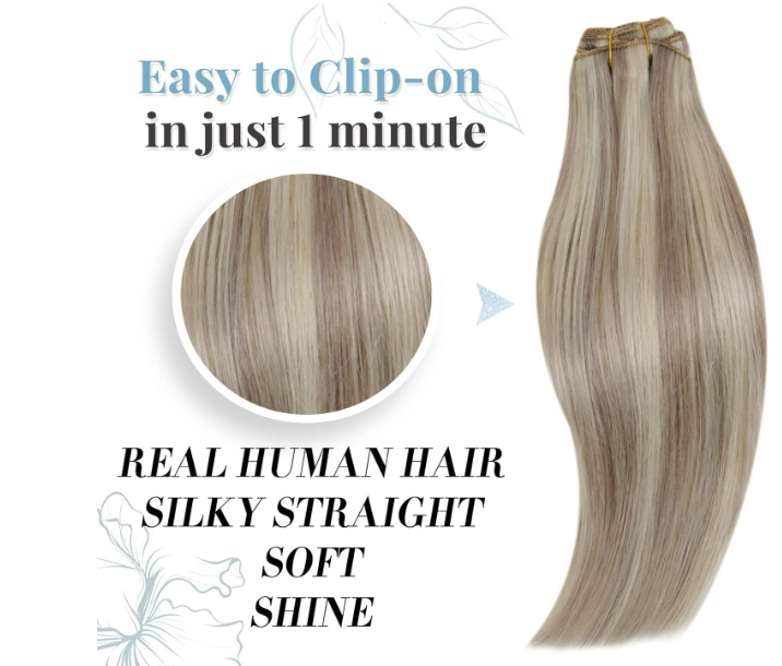 RUNATURE Clip in Extensions Echthaar 50cm