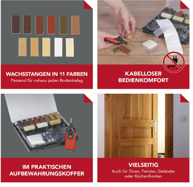 EASYmaxx Reparatur-Set Repair Kit Laminat und Parkett - 19-tlg.